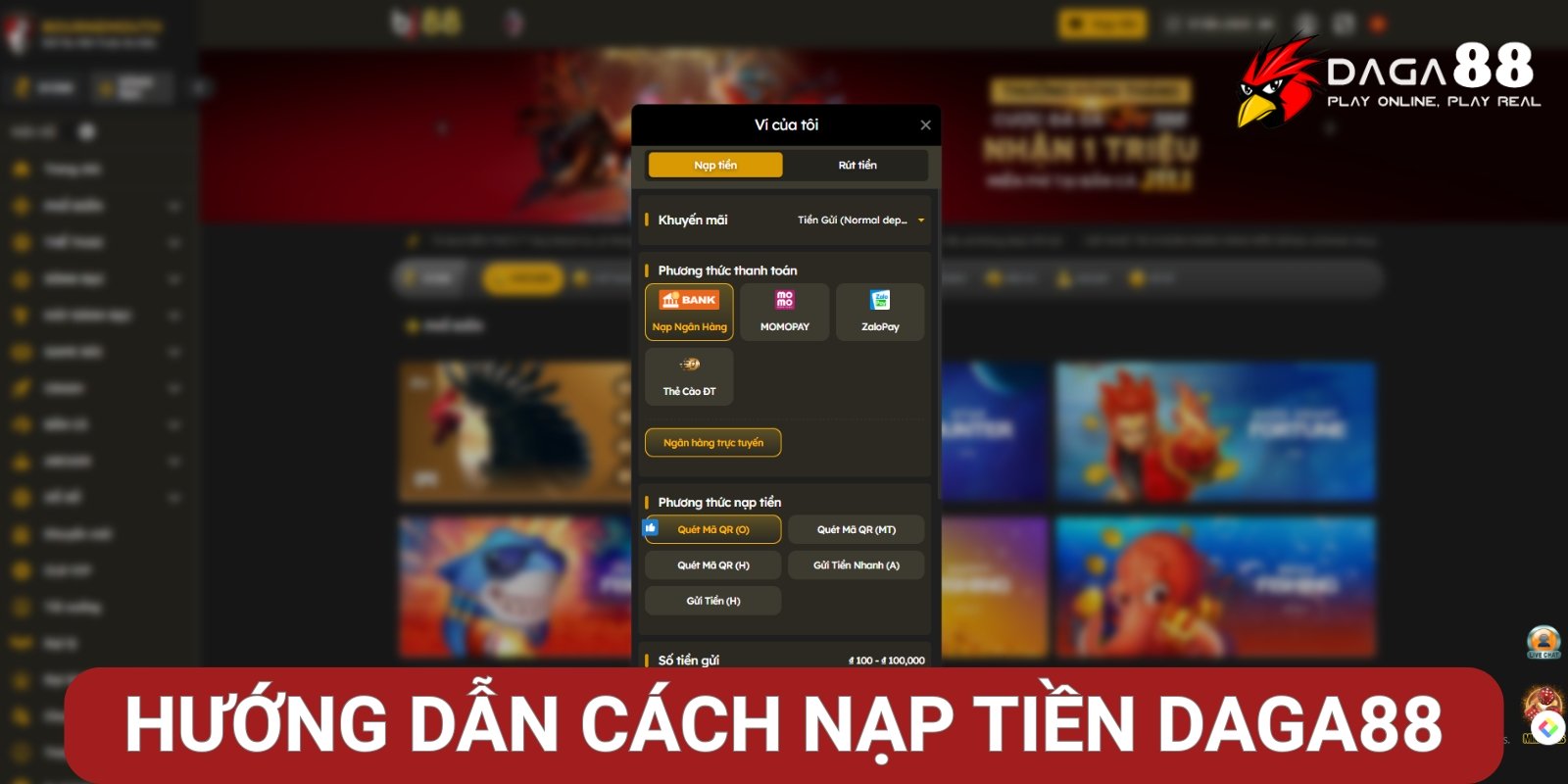 Hướng dẫn cách nạp tiền Đá Gà 88 Hướng dẫn cách nạp tiền Đá Gà 88