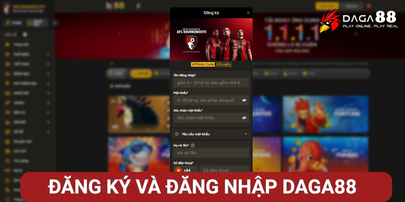 Hướng dẫn đăng ký và đăng nhập Daga88 Hướng dẫn đăng ký và đăng nhập Daga88